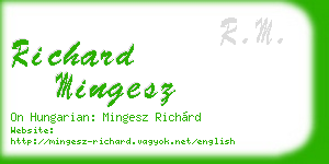 richard mingesz business card