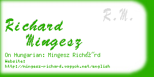 richard mingesz business card